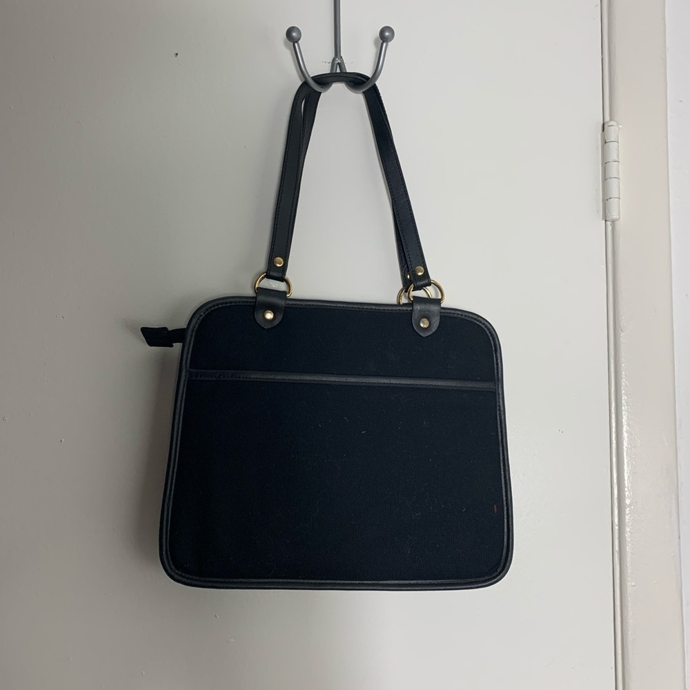 Lulu Guinness vintage bejeweled butterfly black cotton handbag. - Picture 2 of 5